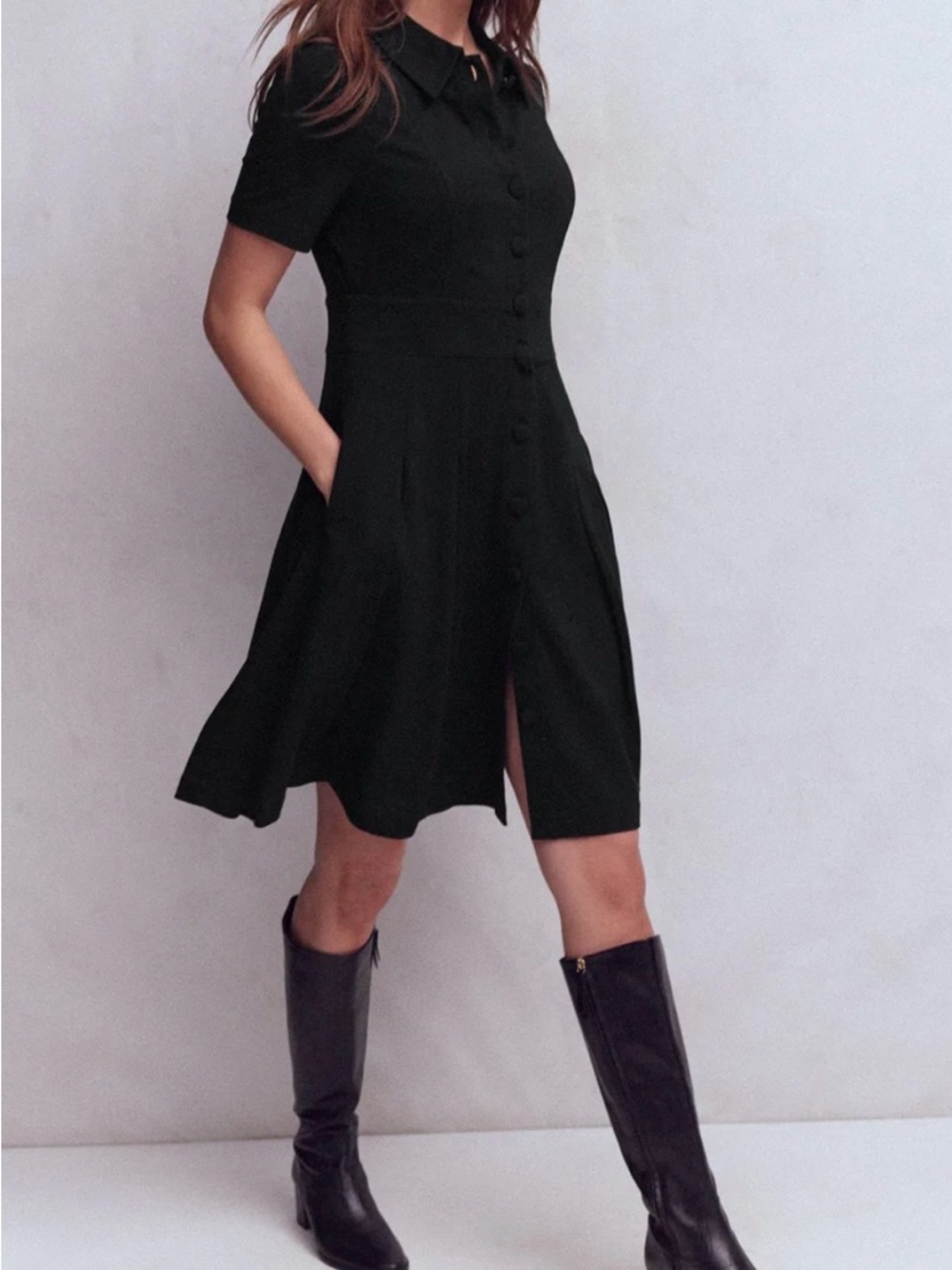 Boden Bridget Ponte Short Dress - Size 10 - black